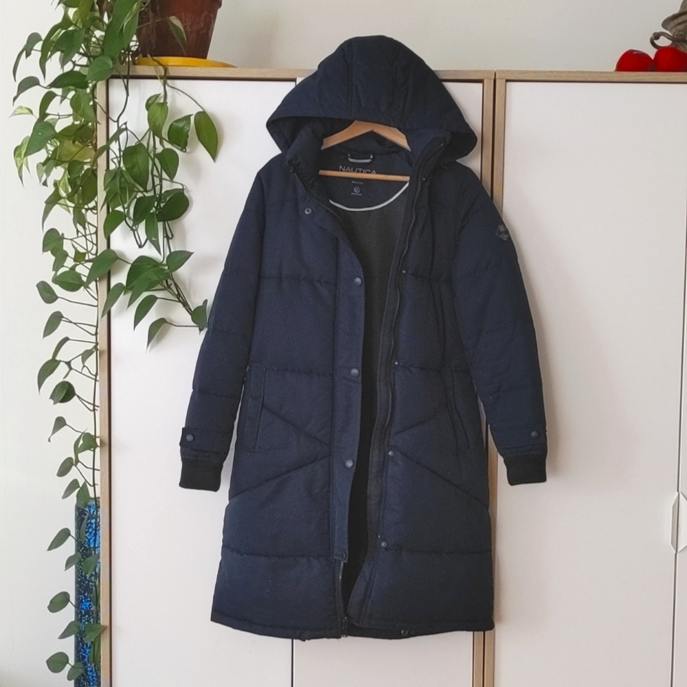 Nautica Parka with attached Hood (Navy Blue) size S